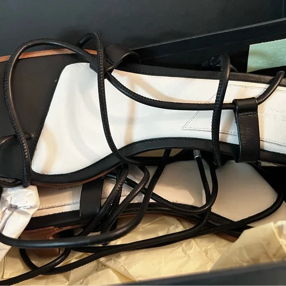 NWT rag & bone Cindy Tie Open Toe Wrap Sandals in Black Size 9/39